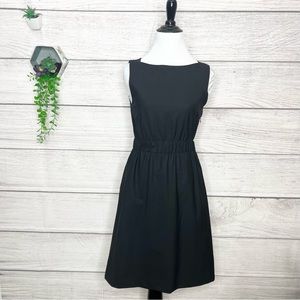 Theory Solid Black Sleeveless Cinched Waist Fit & Flare Dress Size 2 XS